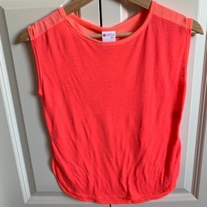 Zella Girl Hot Pink Sleeveless Mesh Top Tee